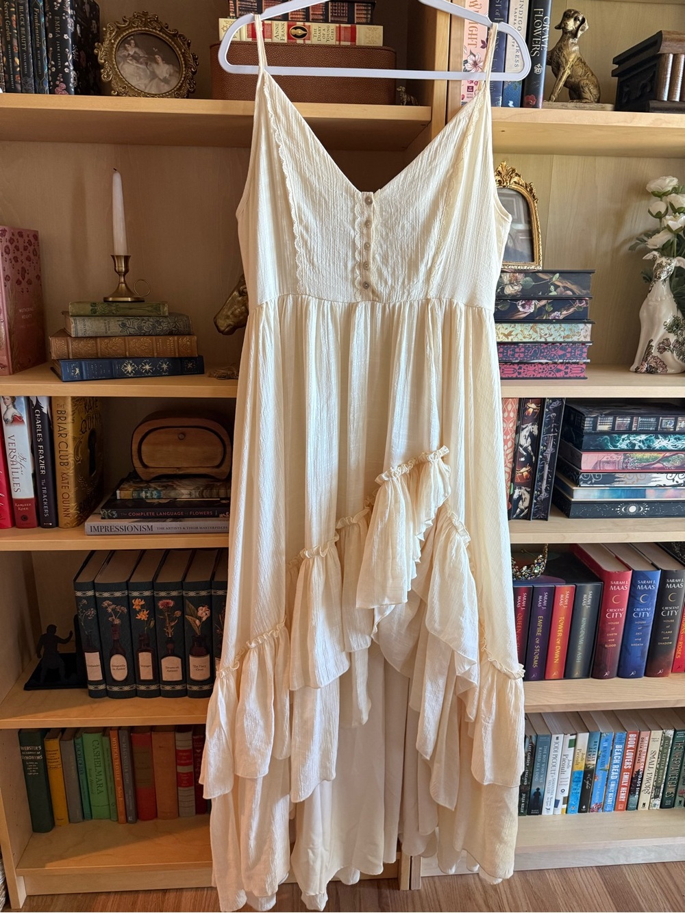 Joyfolie Cream Tiered Ruffled Maxi Dress - Picture 5 of 8